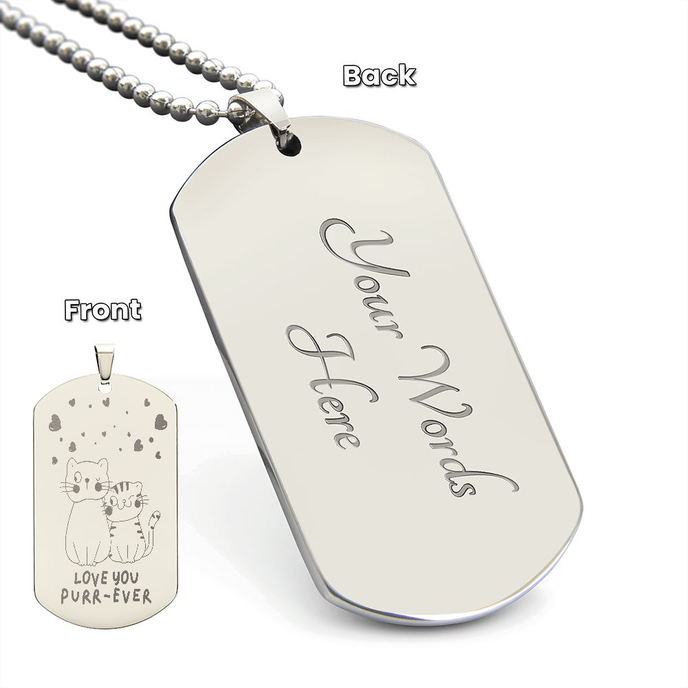 Cat Lover Dog Tag Necklace 0800DT