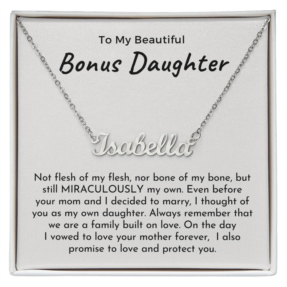 Stepdaughter Wedding Gift | On This Day Name Necklace 0718T1N