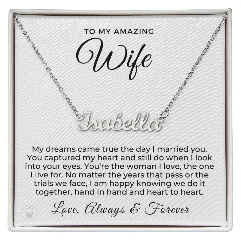 Gift For Wife | I Live For Name Necklace 0719T2NN