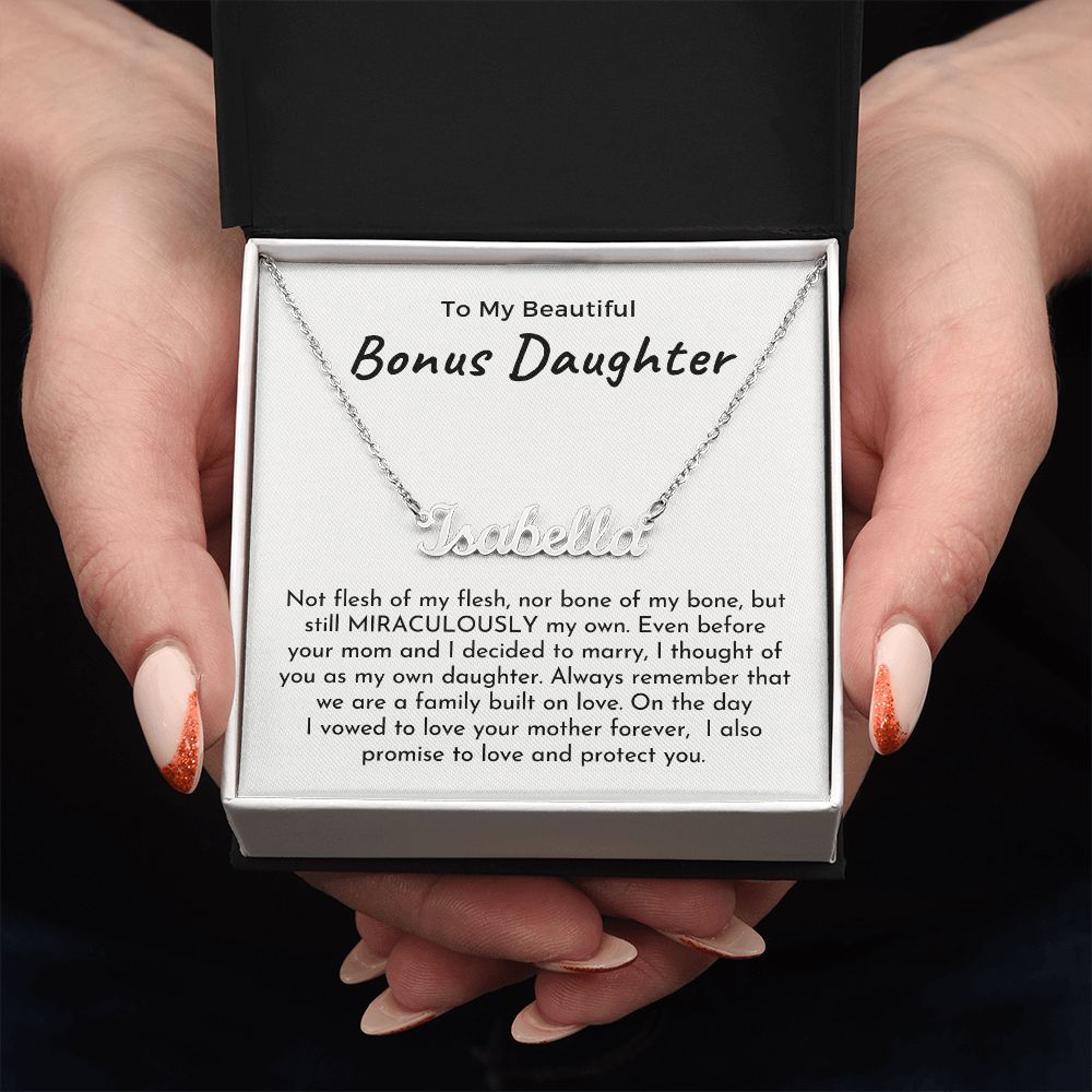 Stepdaughter Wedding Gift | On This Day Name Necklace 0718T1N