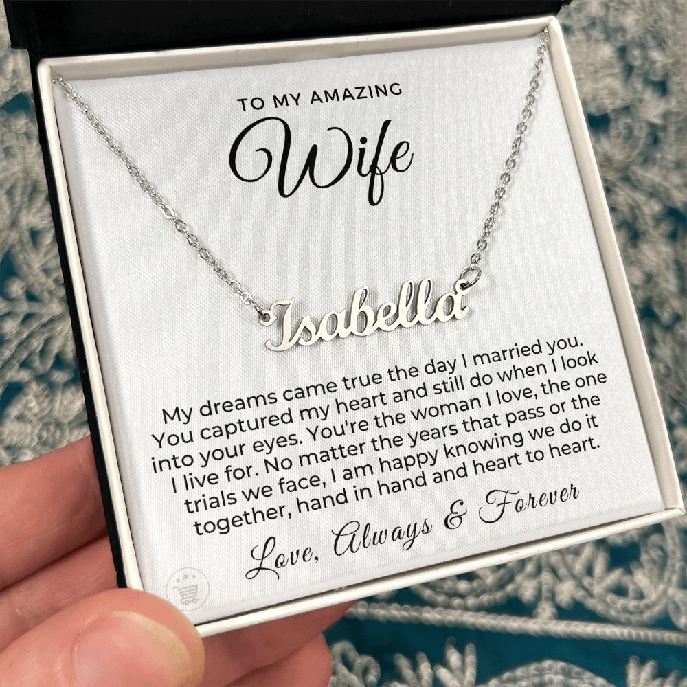 Gift For Wife | I Live For Name Necklace 0719T2NN