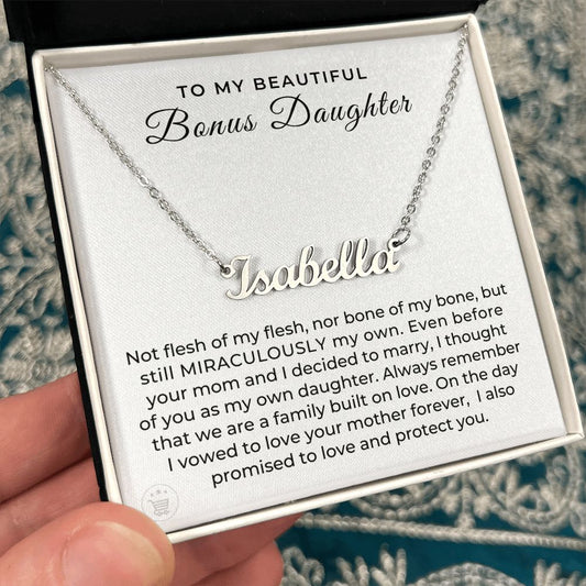 Stepdaughter Wedding Gift | On This Day Name Necklace 0718T2N