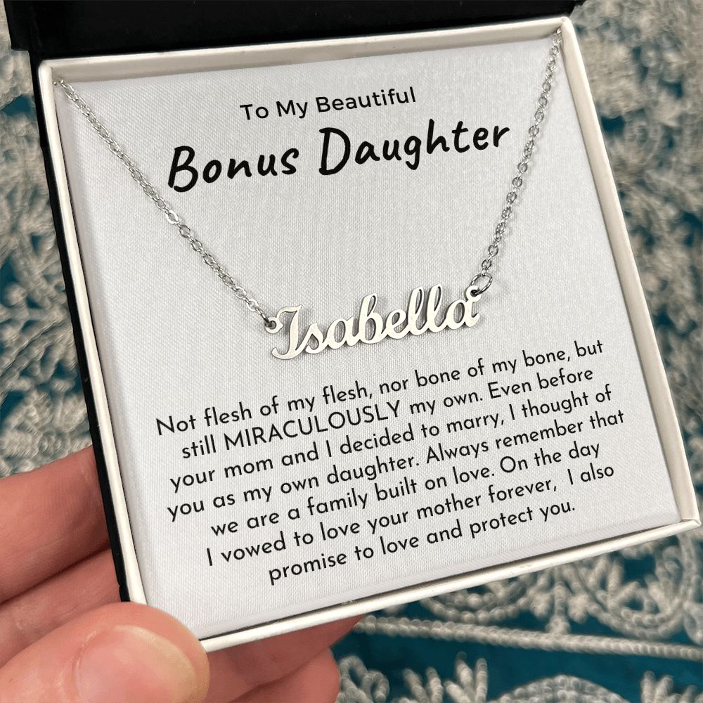 Stepdaughter Wedding Gift | On This Day Name Necklace 0718T1N