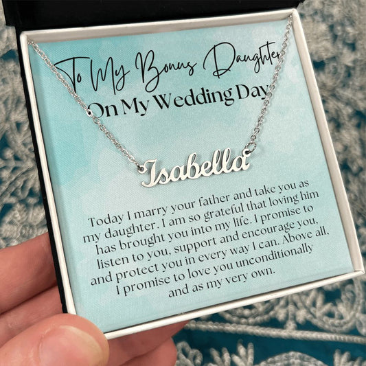 Stepdaughter Wedding Gift | Promise Name Necklace 0551T11N