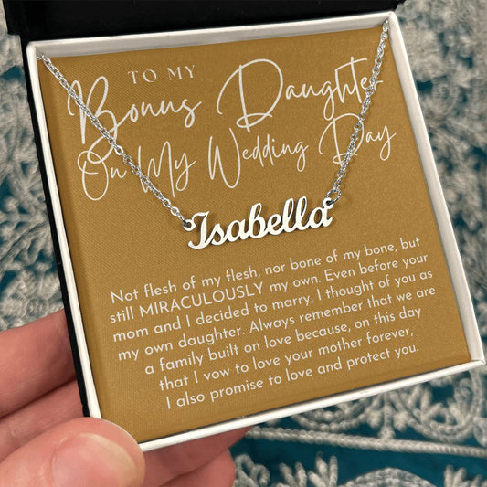 Stepdaughter Wedding Gift | On This Day Name Necklace 0555T3N