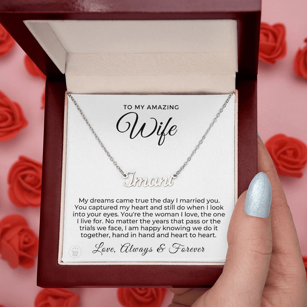 Gift For Wife | I Live For Name Necklace 0719T2NN