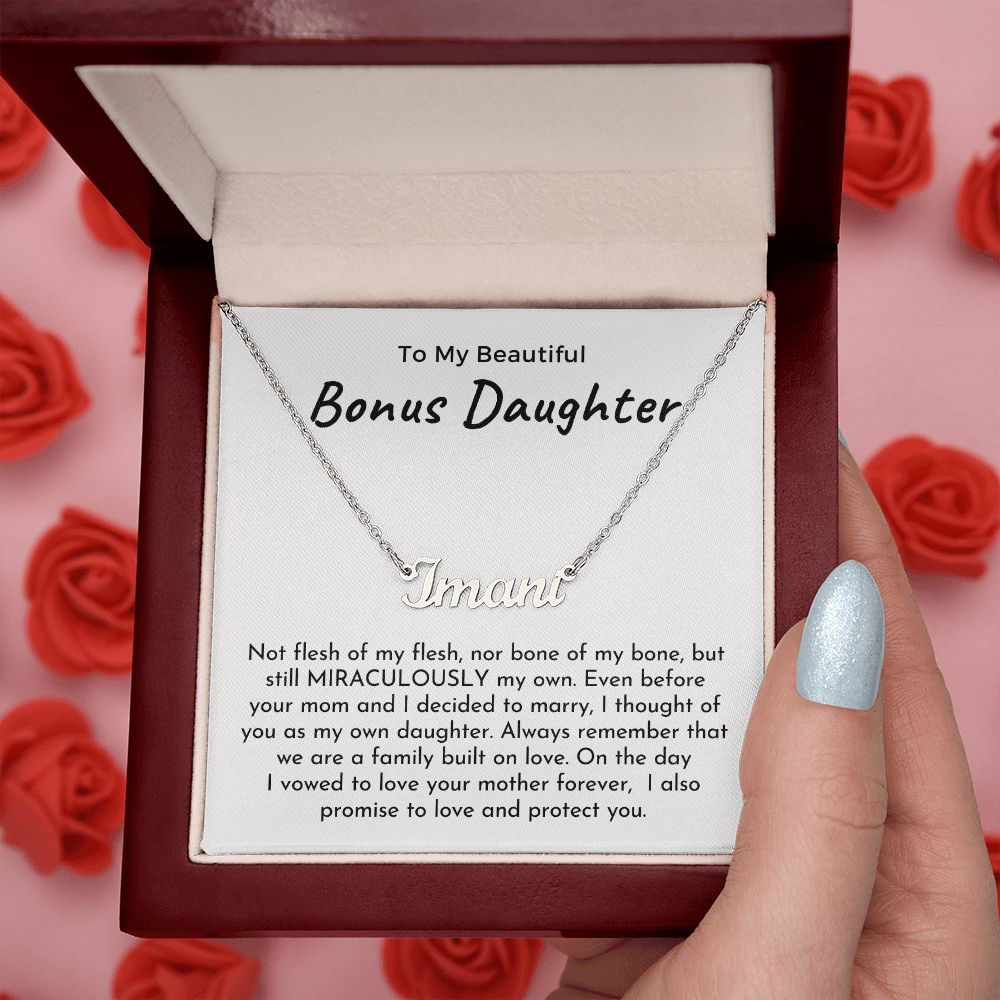 Stepdaughter Wedding Gift | On This Day Name Necklace 0718T1N