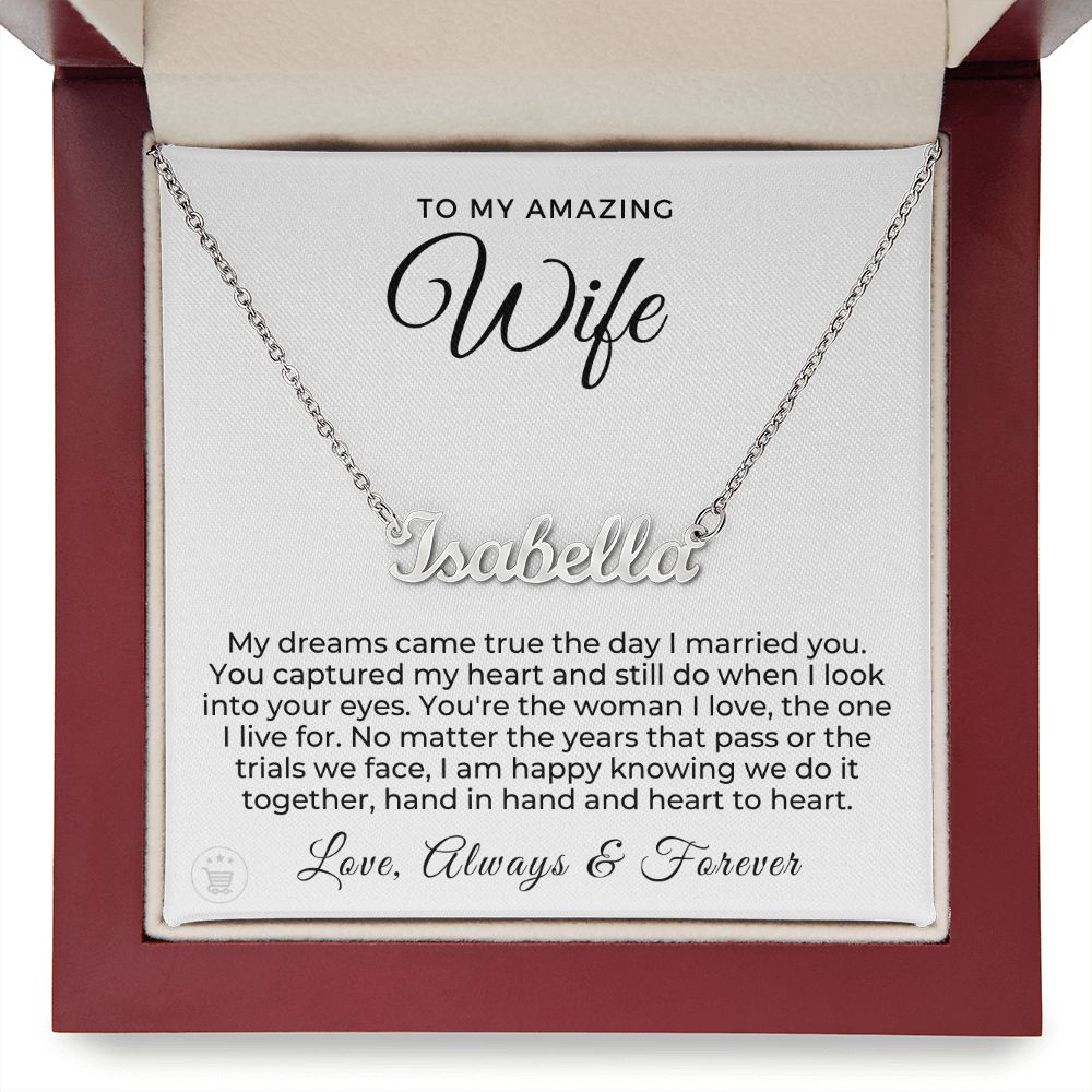 Gift For Wife | I Live For Name Necklace 0719T2NN