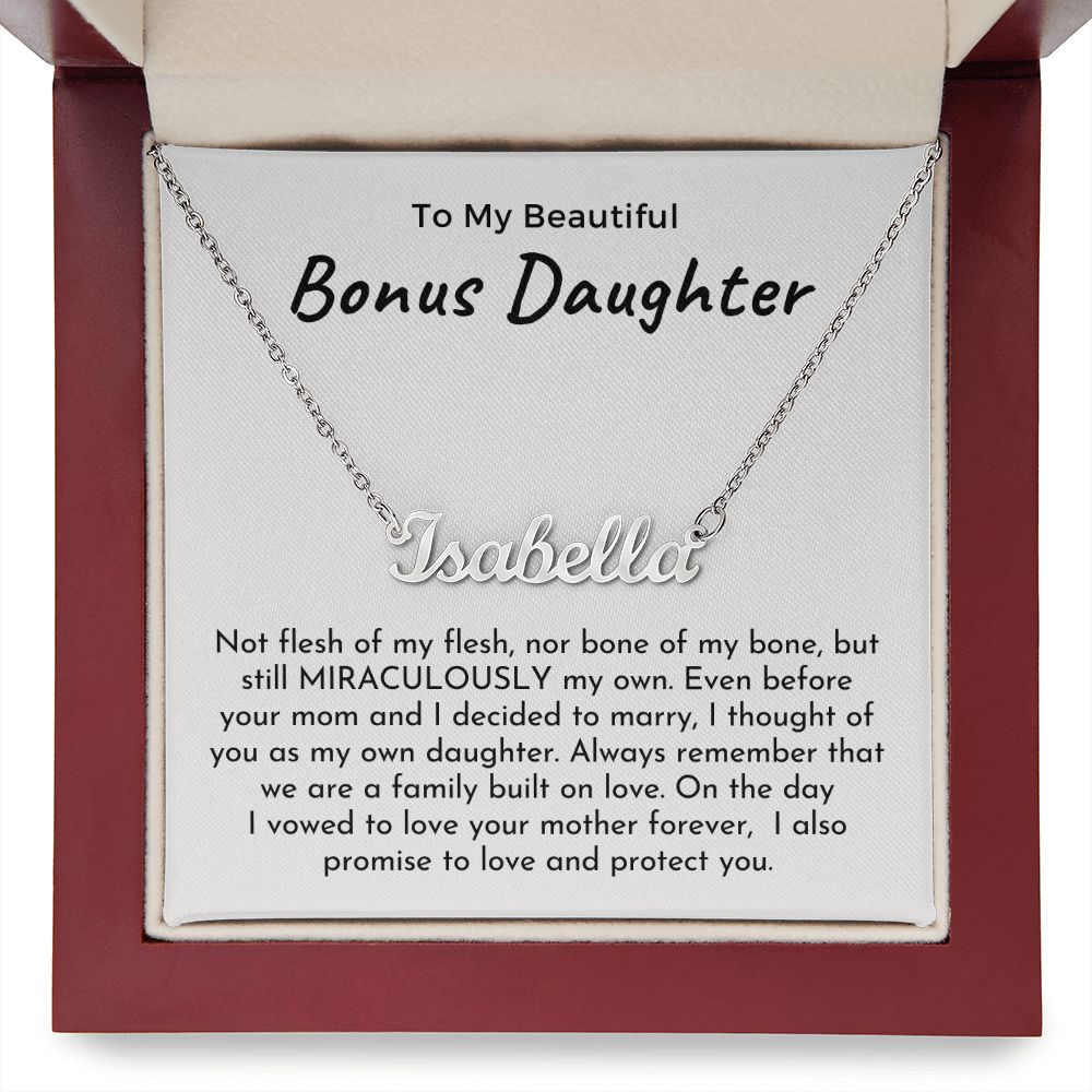Stepdaughter Wedding Gift | On This Day Name Necklace 0718T1N
