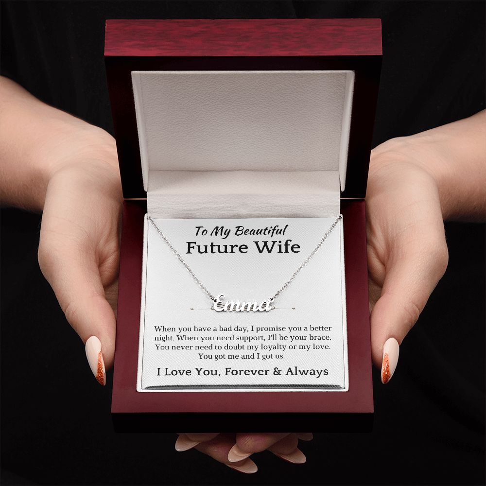 Future Wife, Mrs. Gift | I Love You Name Necklace 0733T1N