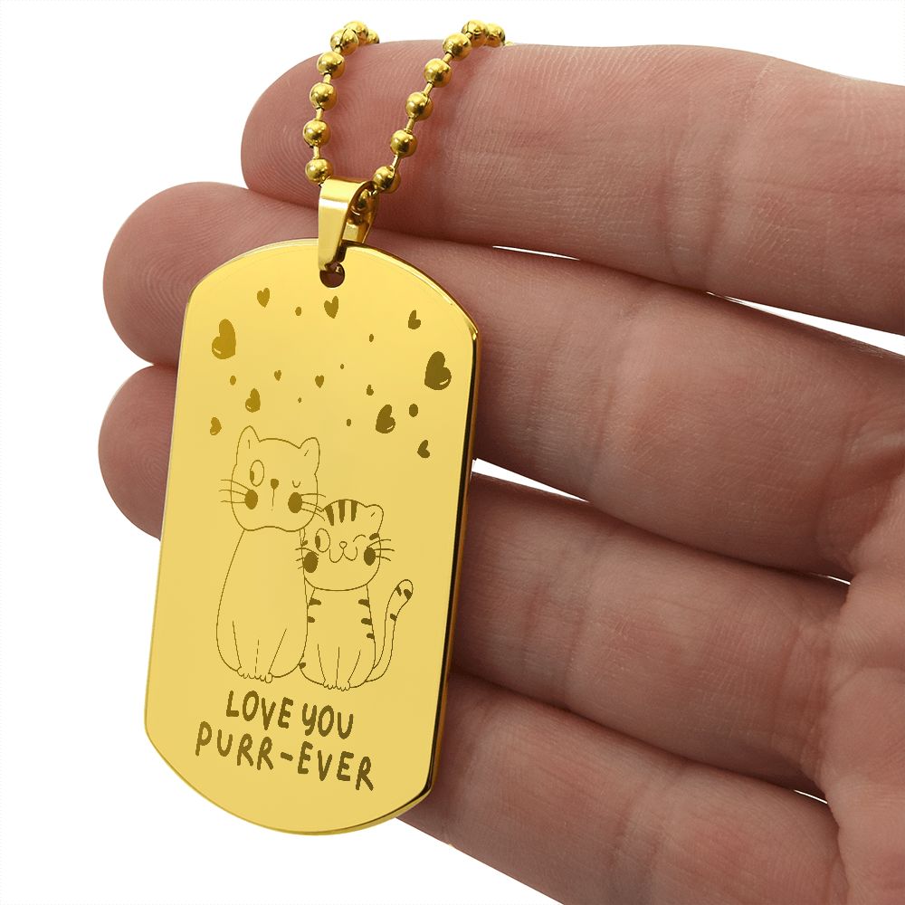 Cat Lover Dog Tag Necklace 0800DT