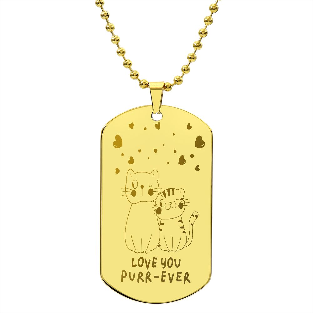 Cat Lover Dog Tag Necklace 0800DT