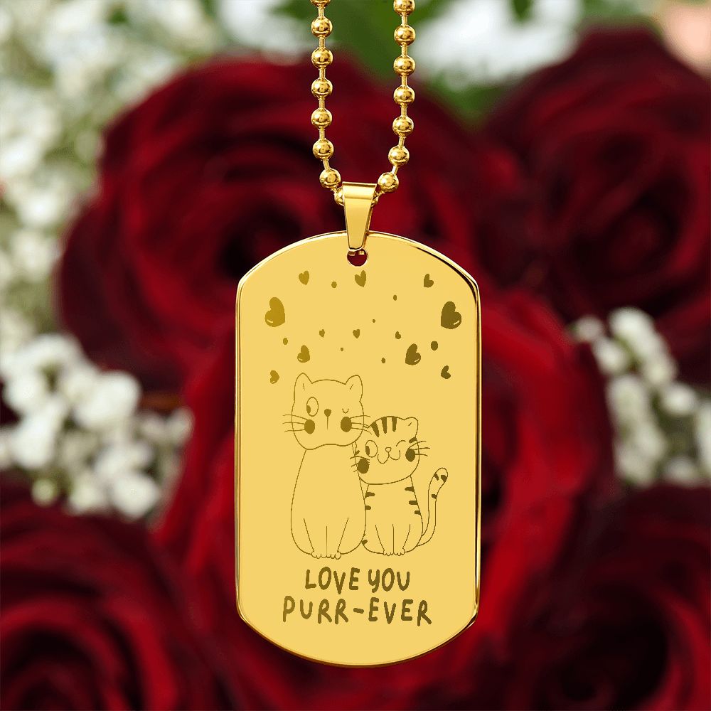 Cat Lover Dog Tag Necklace 0800DT