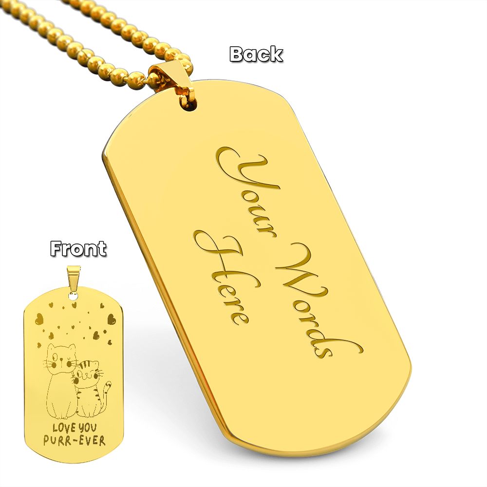 Cat Lover Dog Tag Necklace 0800DT