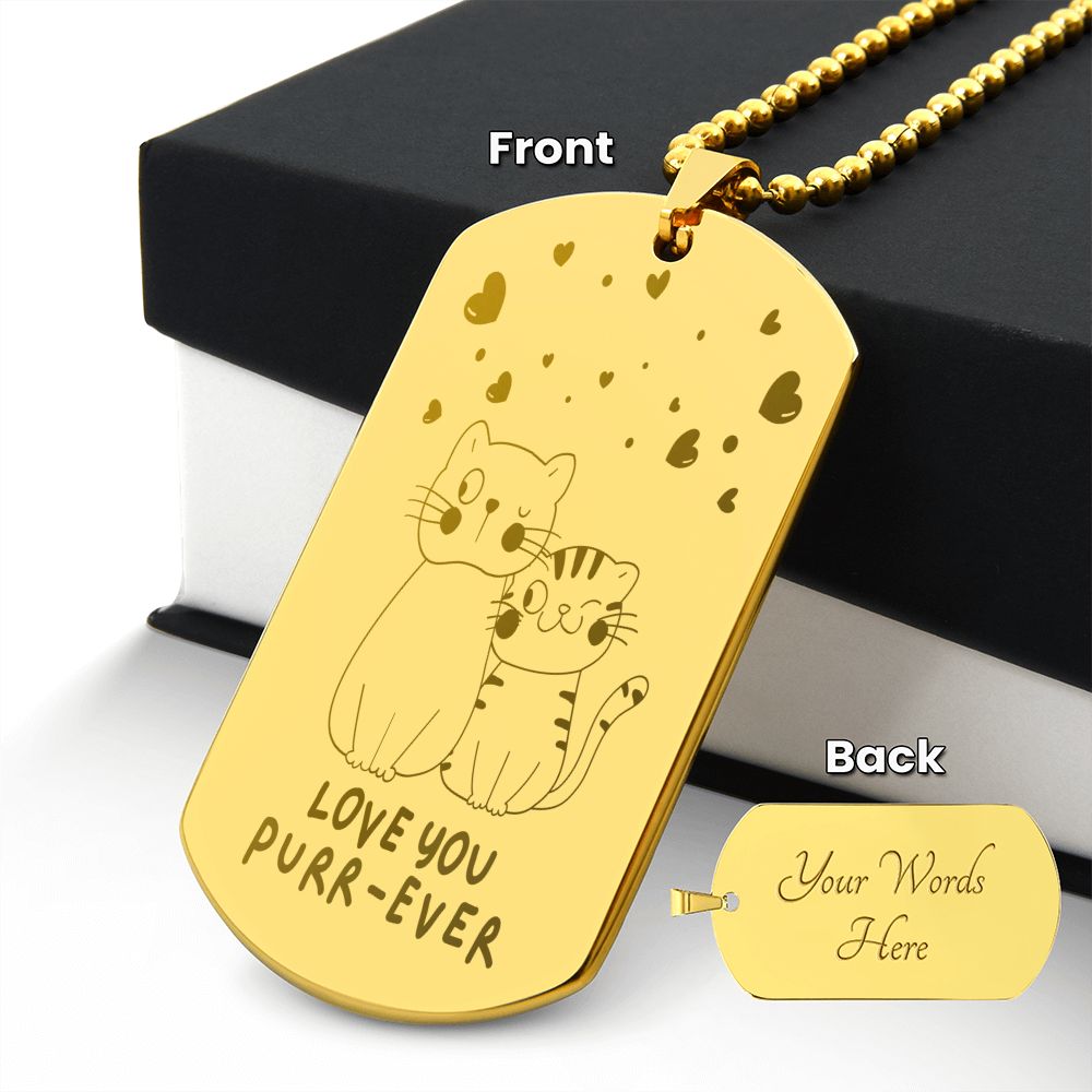 Cat Lover Dog Tag Necklace 0800DT