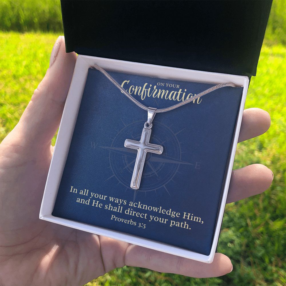 Confirmation Gift For Boy | Your Path Cross Necklace 0797T2SSCN