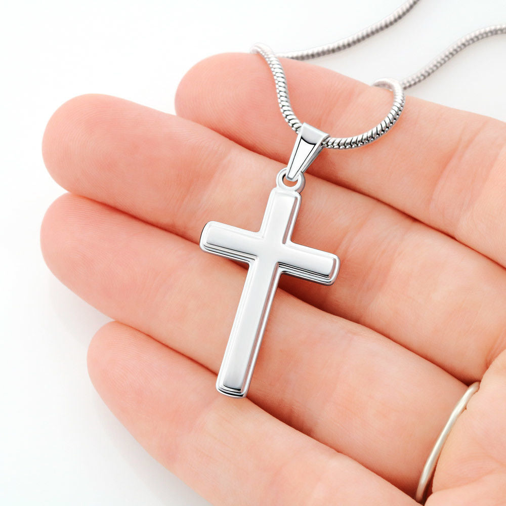 Christian Gift For Him - Grandson | Be Strong Cross Necklace 0805T3SSCN