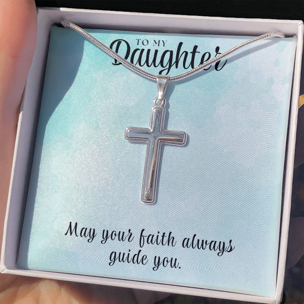 Christian Gift For Her | Daughter Faith Cross Necklace 0809SSCN