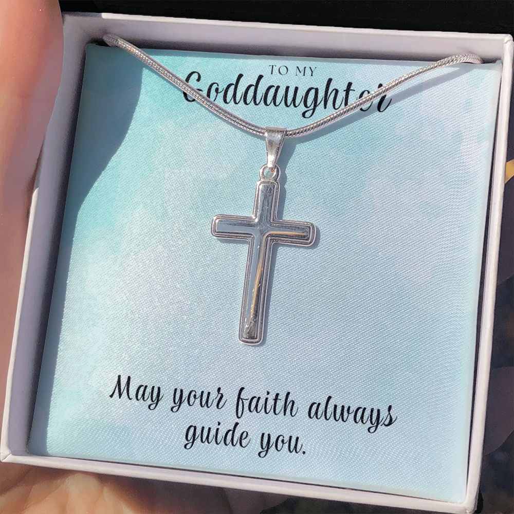 Christian Gift For Her | Goddaughter Faith Cross Necklace 0812SSCN