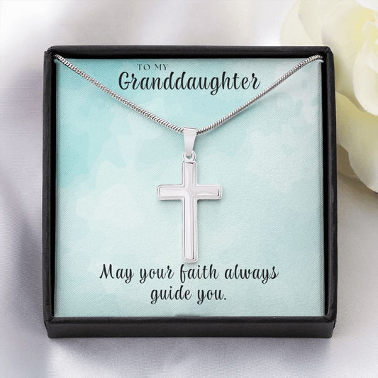 Christian Gift For Her | Granddaughter Faith Cross Necklace 0810SSCN
