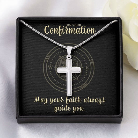 Confirmation Gift For Boy | Faith Cross Necklace 0791SSCN