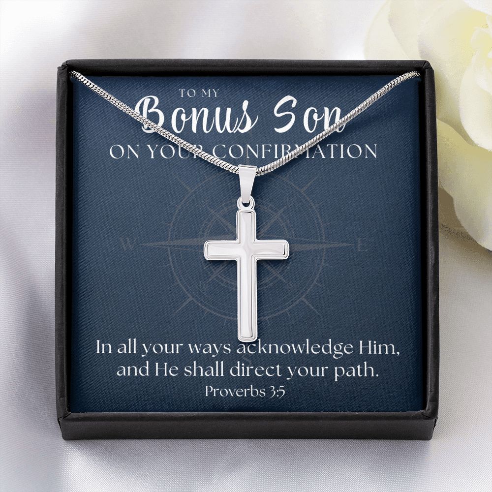 Confirmation Gift For Boy | Your Path Cross Necklace 0802SSCN