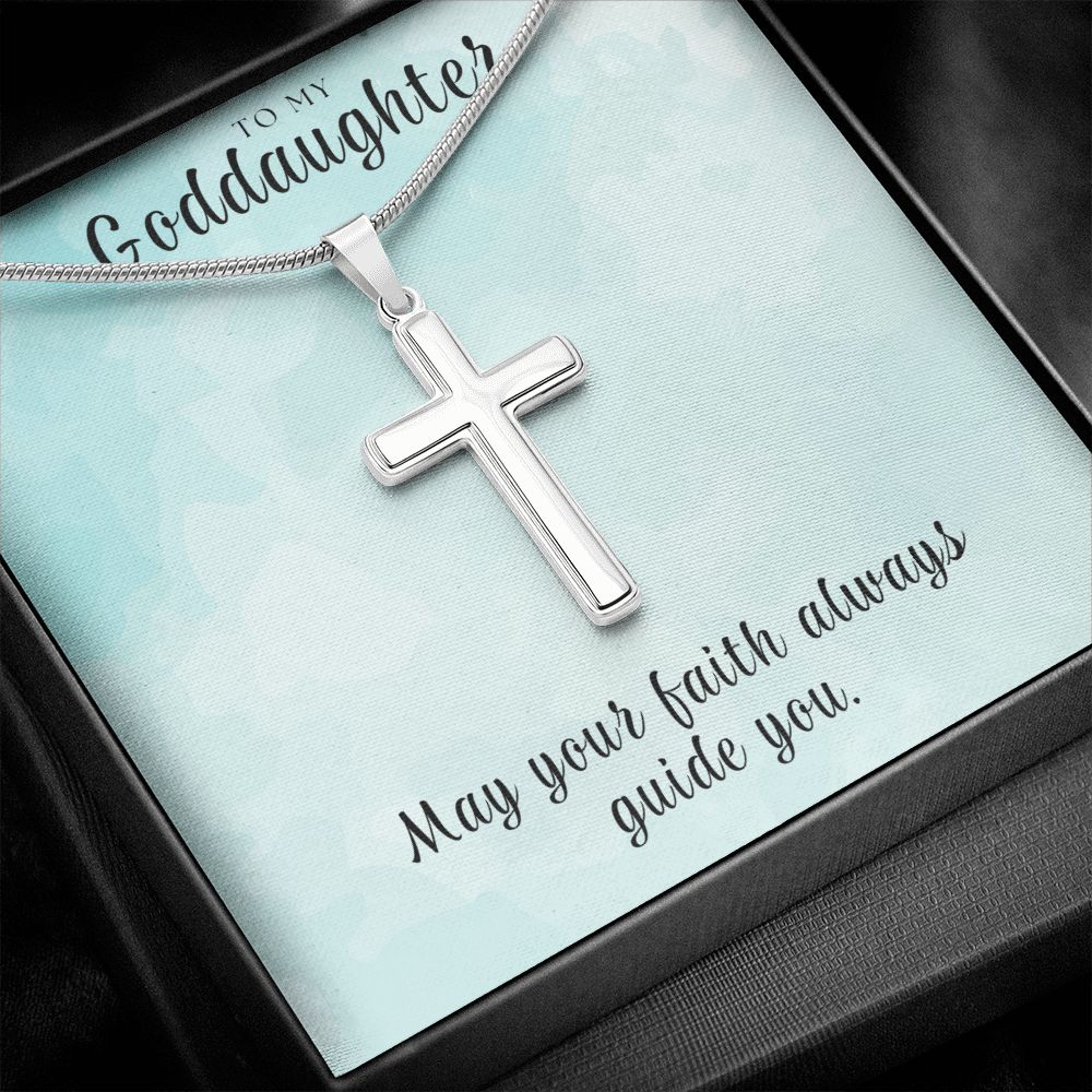 Christian Gift For Her | Goddaughter Faith Cross Necklace 0812SSCN