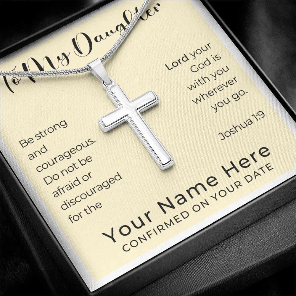 Personalized Confirmation Gift for Girl - Daughter | Cross Stainless Steel Necklace 0820T2SSCN