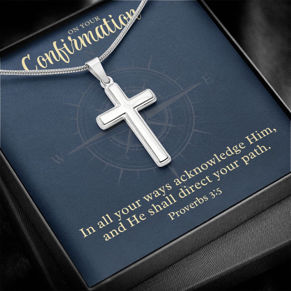 Confirmation Gift For Boy | Your Path Cross Necklace 0797T2SSCN