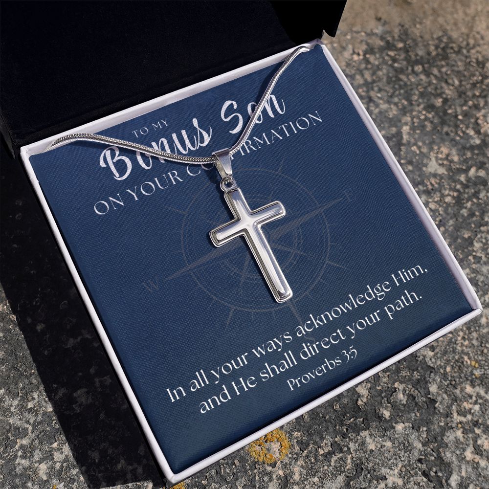 Confirmation Gift For Boy | Your Path Cross Necklace 0802SSCN