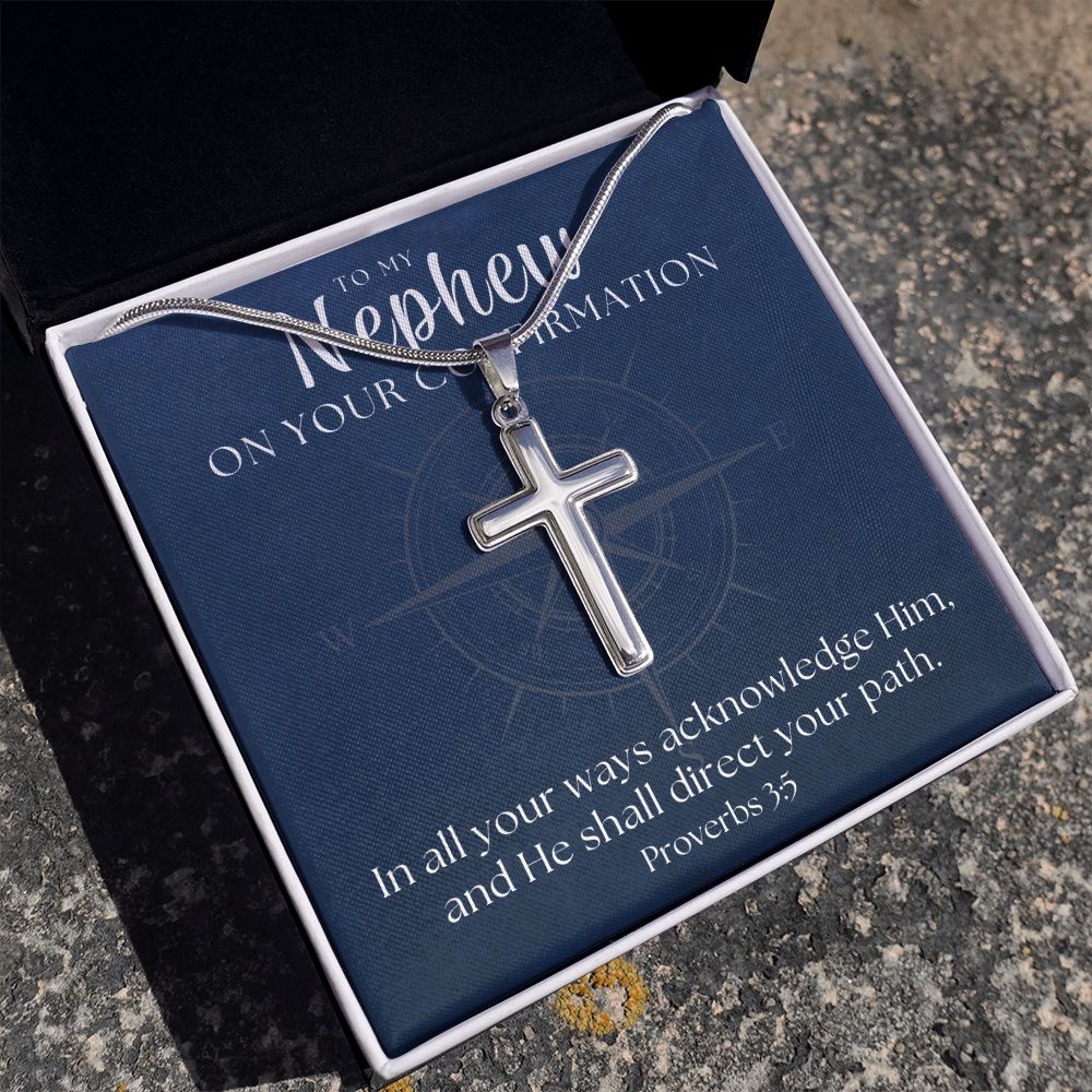 Confirmation Gift For Boy | Your Path Cross Necklace 0801SSCN