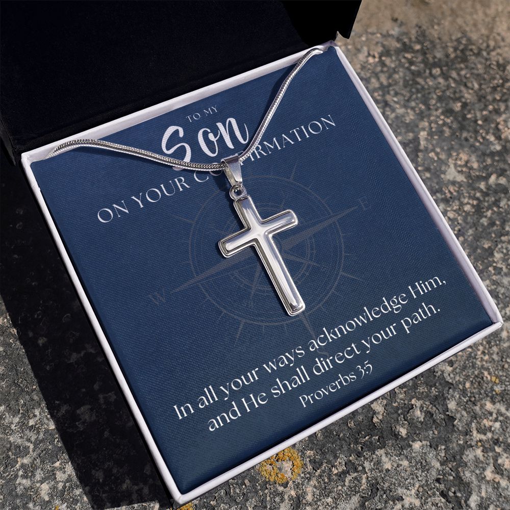 Confirmation Gift For Boy | Your Path Cross Necklace 0799SSCN