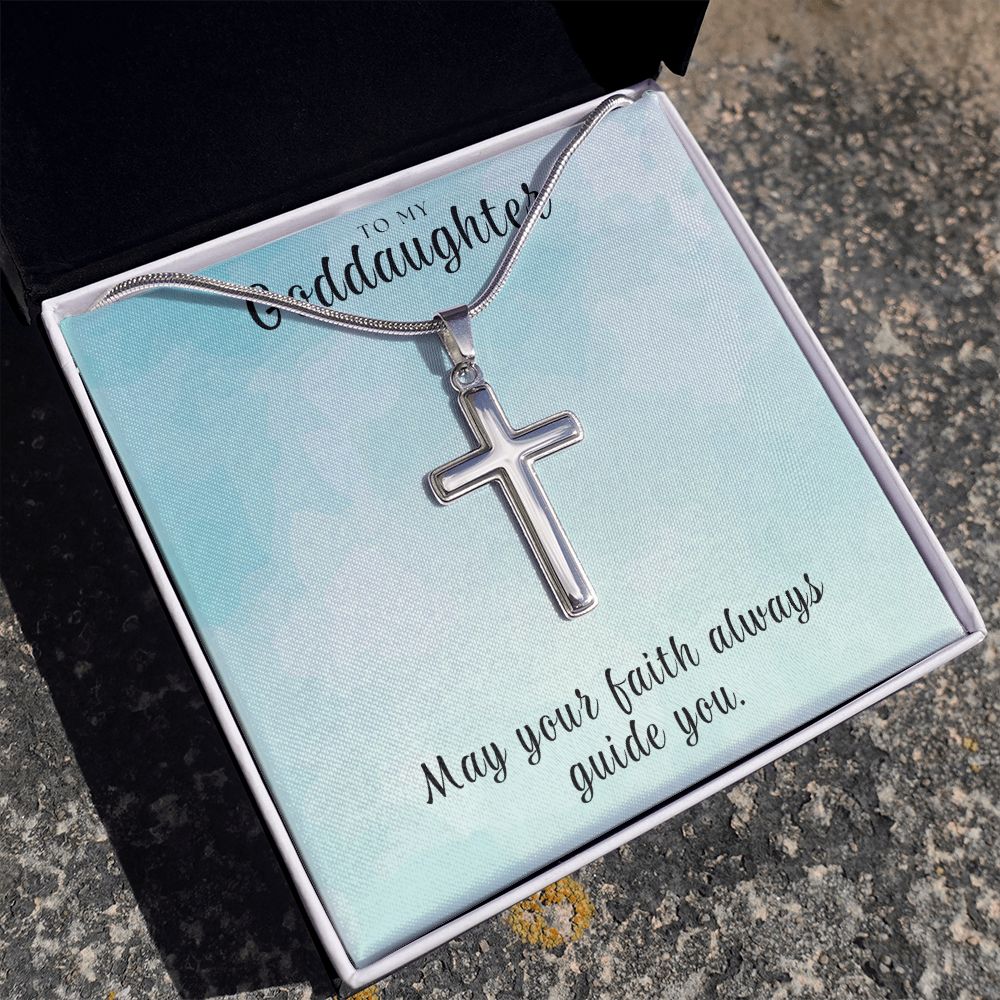 Christian Gift For Her | Goddaughter Faith Cross Necklace 0812SSCN