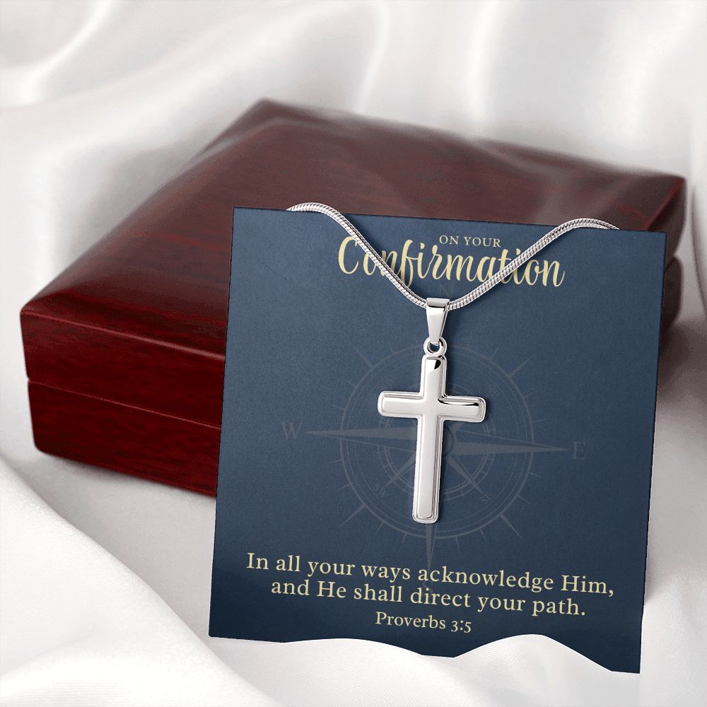 Confirmation Gift For Boy | Your Path Cross Necklace 0797T2SSCN