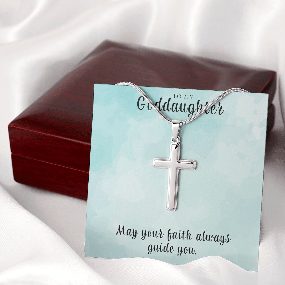 Christian Gift For Her | Goddaughter Faith Cross Necklace 0812SSCN