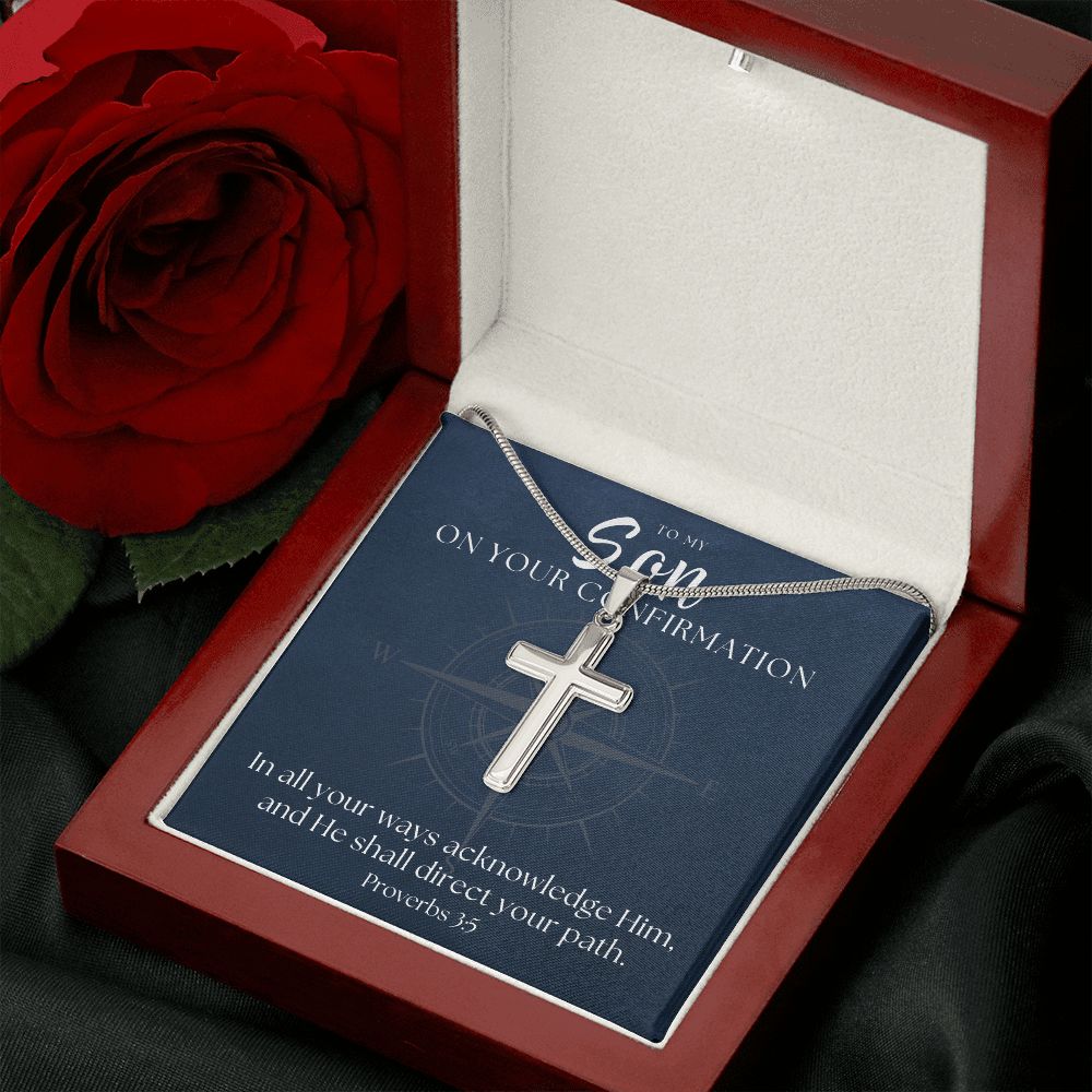 Confirmation Gift For Boy | Your Path Cross Necklace 0799SSCN