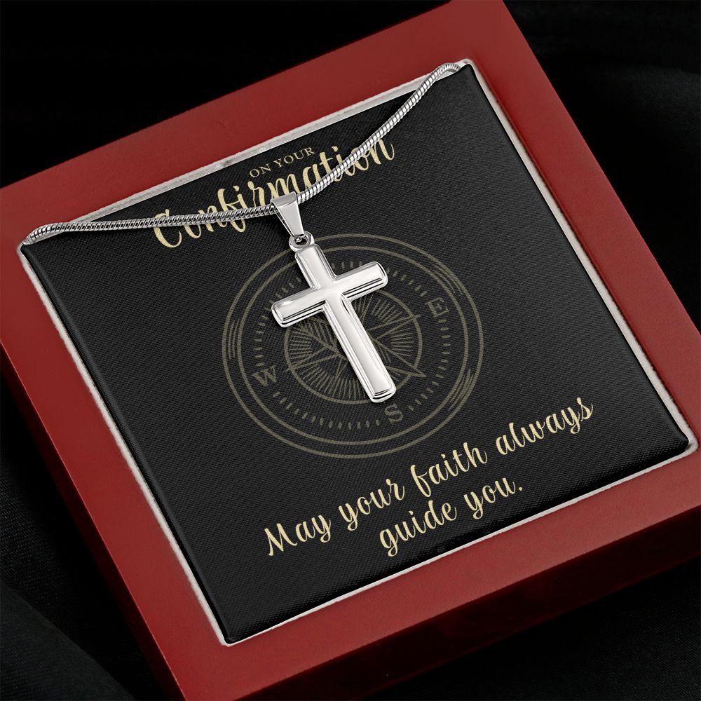 Confirmation Gift For Boy | Faith Cross Necklace 0791SSCN