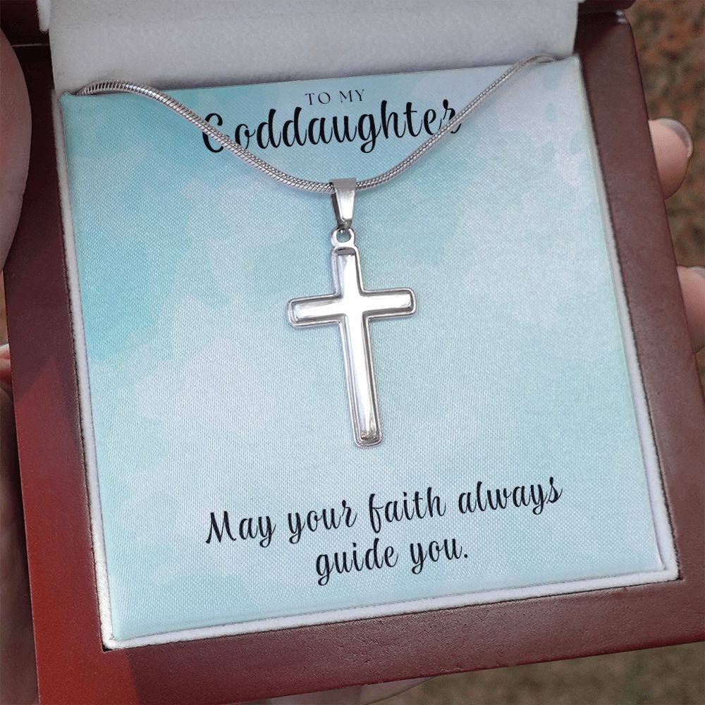 Christian Gift For Her | Goddaughter Faith Cross Necklace 0812SSCN