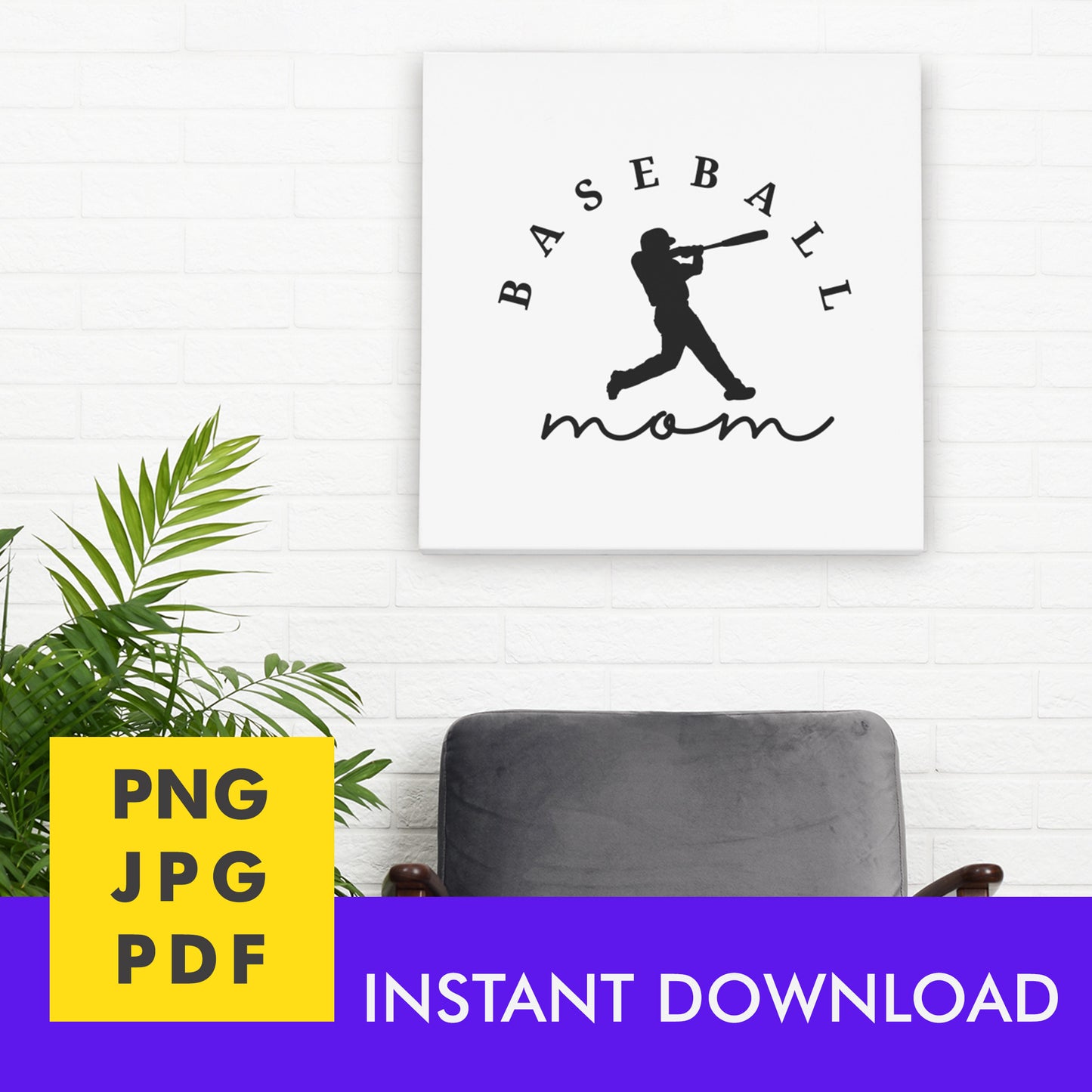 Digital Instant Download - Baseball Mom M06-3