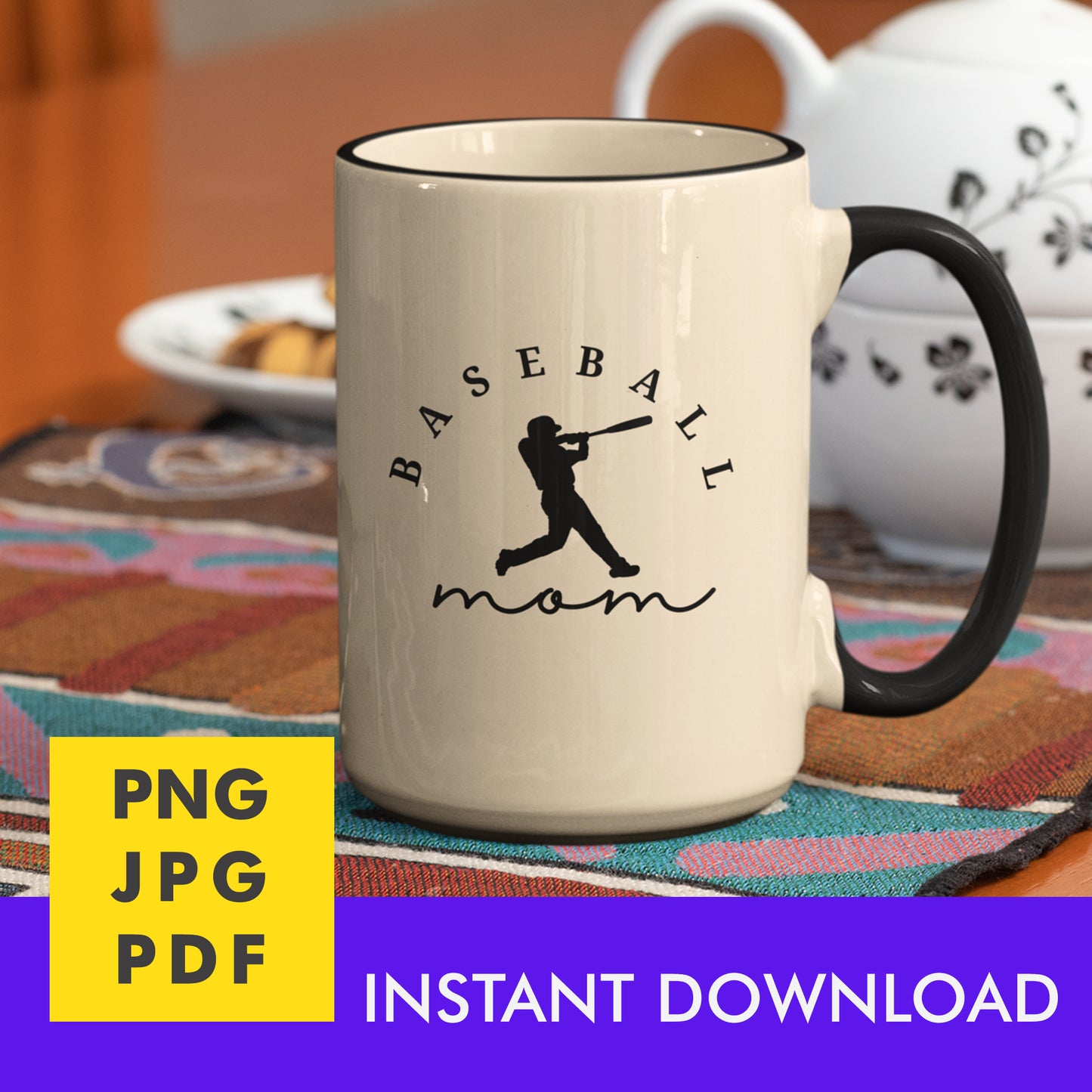 Digital Instant Download - Baseball Mom M06-3