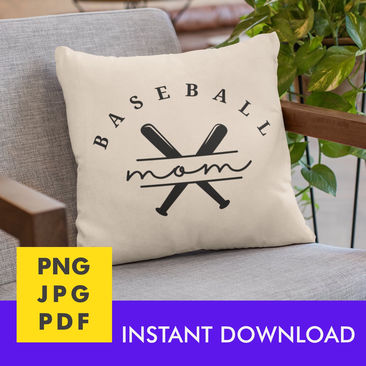 Digital Instant Download - Baseball Mom M06-2