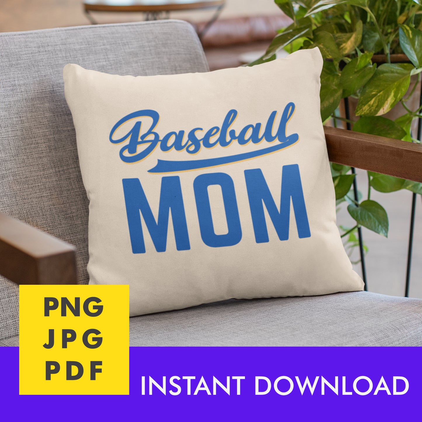 Digital Instant Download - Baseball Mom M06-1