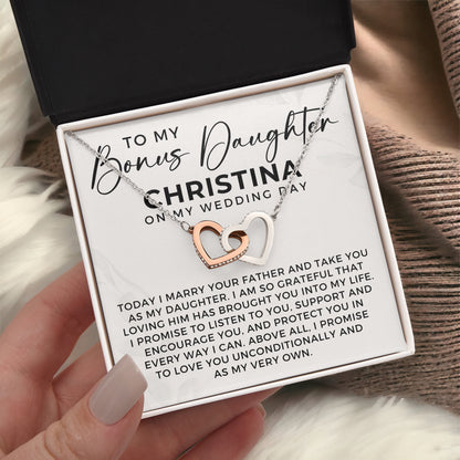 Customized Stepdaughter Wedding Gift | Promise Necklace P-0551H